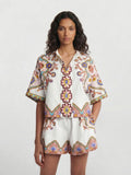Two-piece set with bohemian floral print