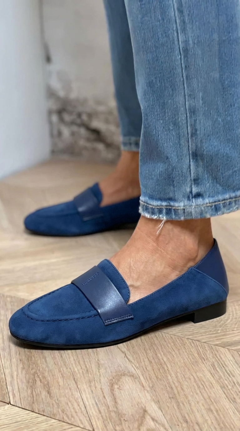 Essential loafer with a front strap