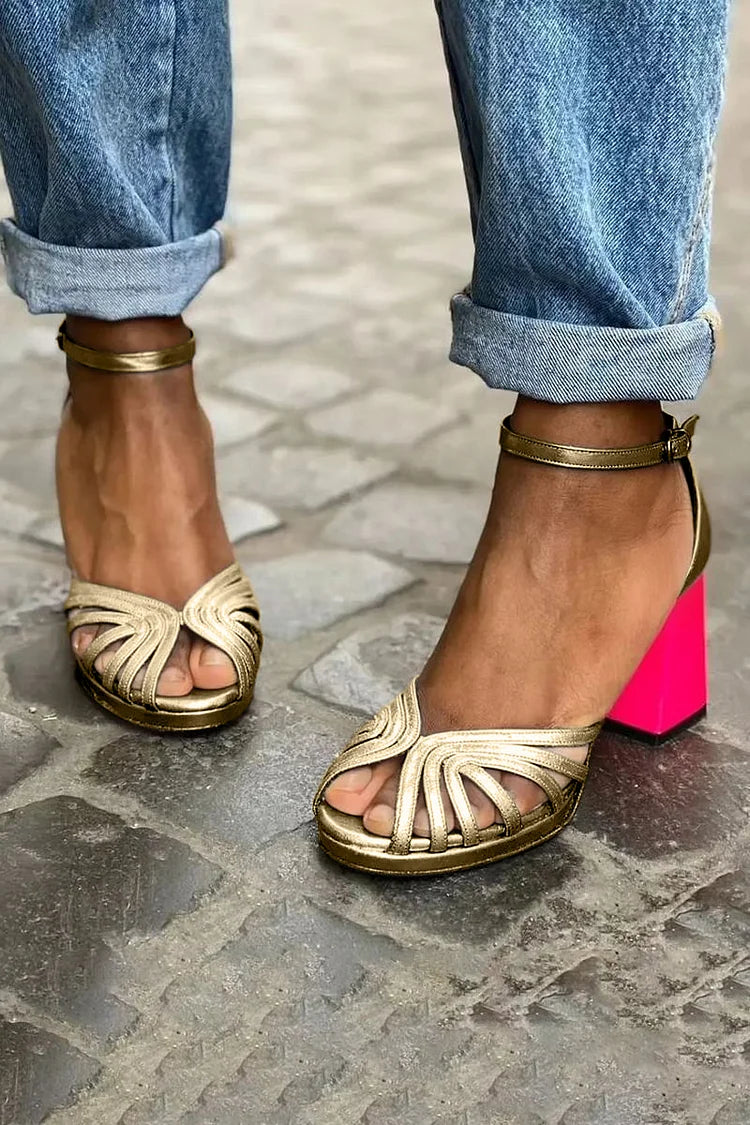 Contrast-heel sandals
