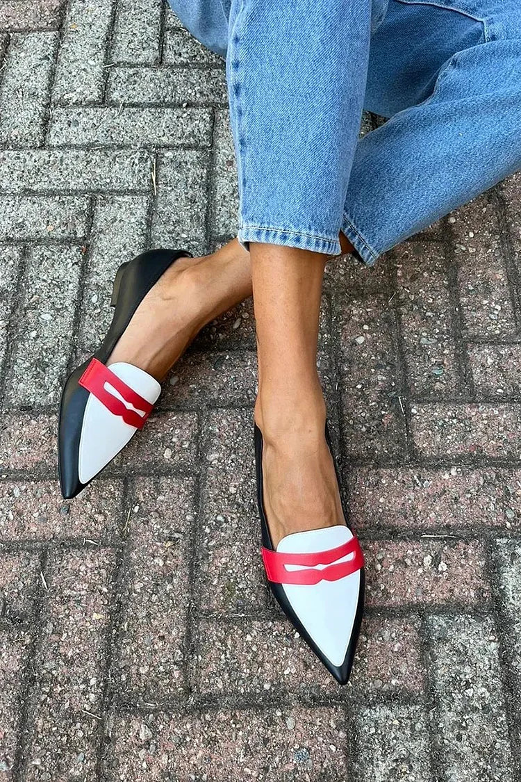 Two-tone pointed sandals