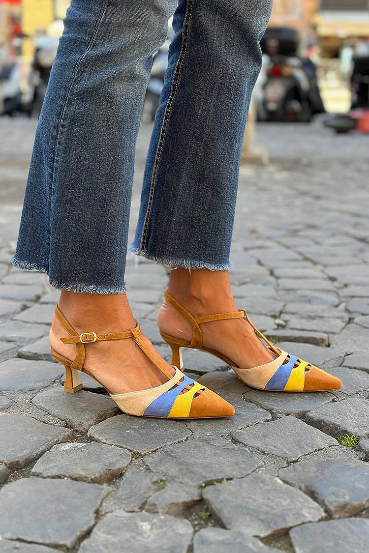 Multicolor low heels