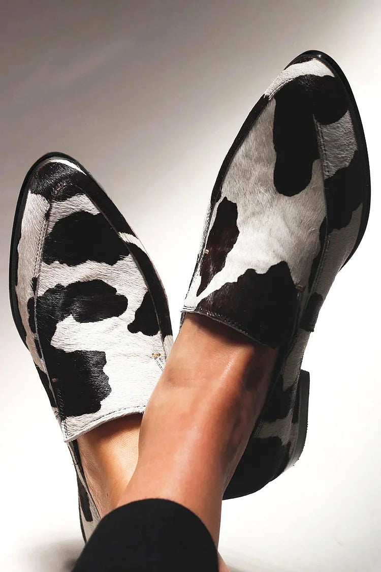 Cow print boots