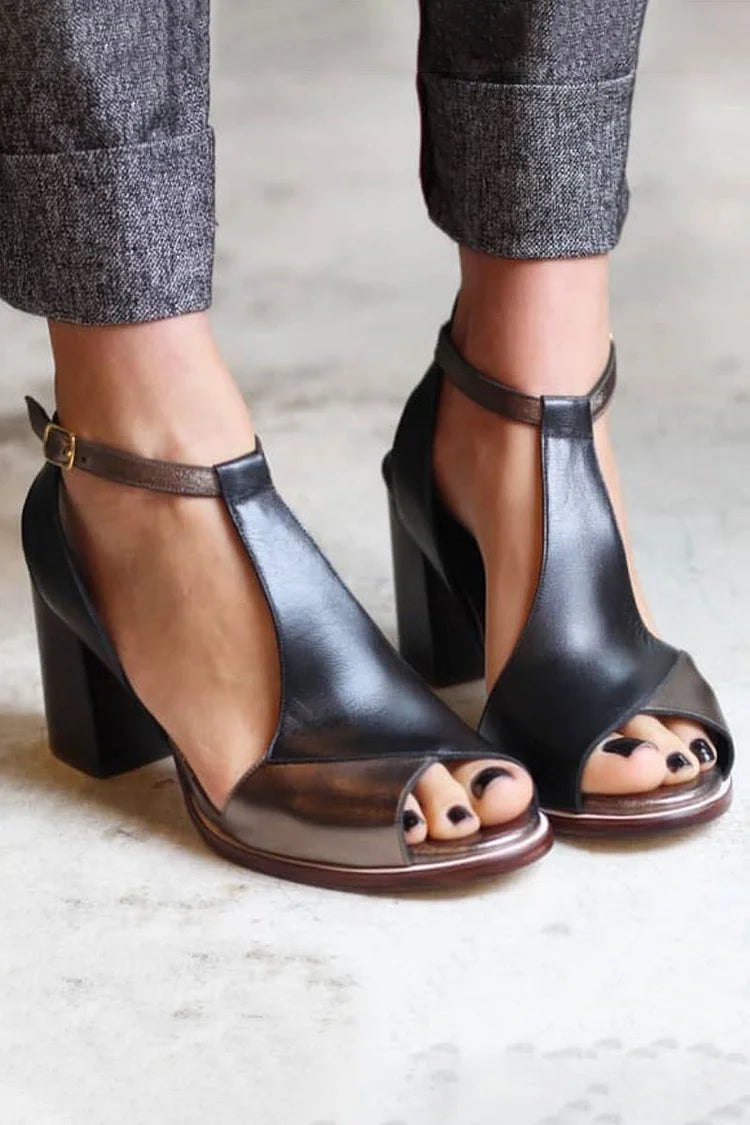 Elegant low-heeled sandals