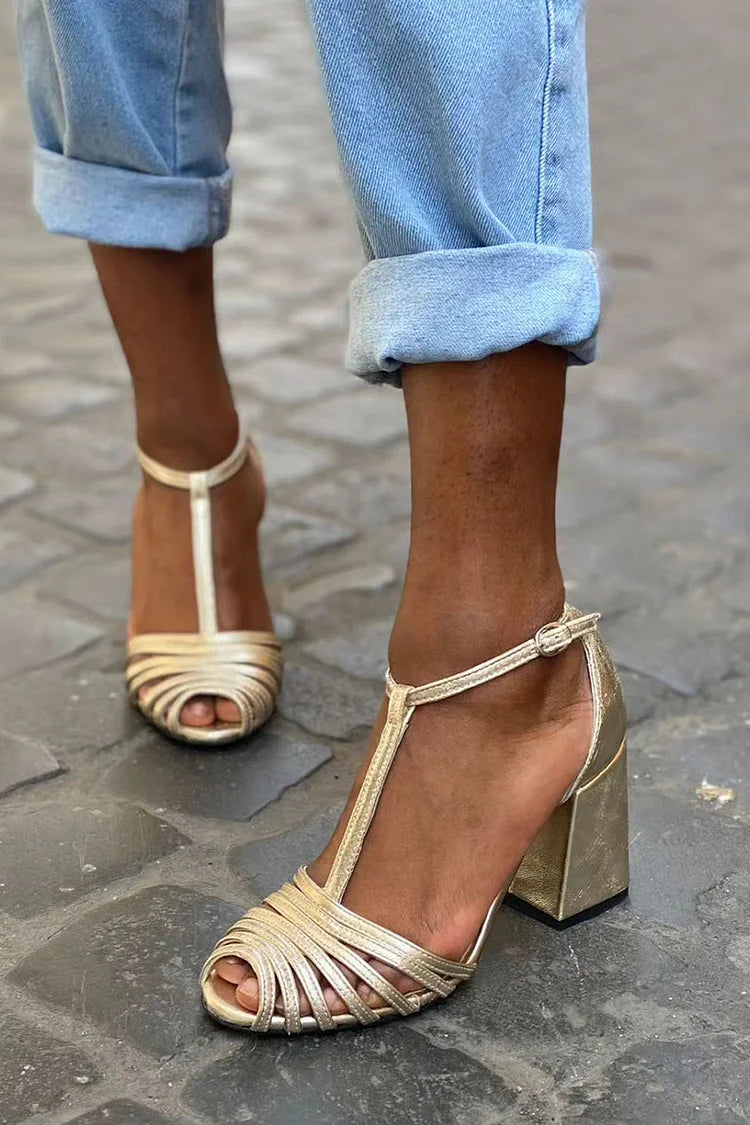 Elegant Sandals with a T-Strap