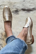 Shiny gold Loafer Boots