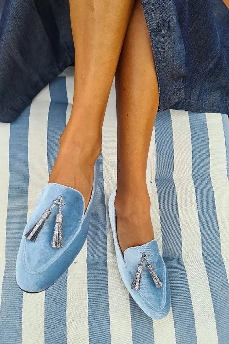Slippers with silver sequins