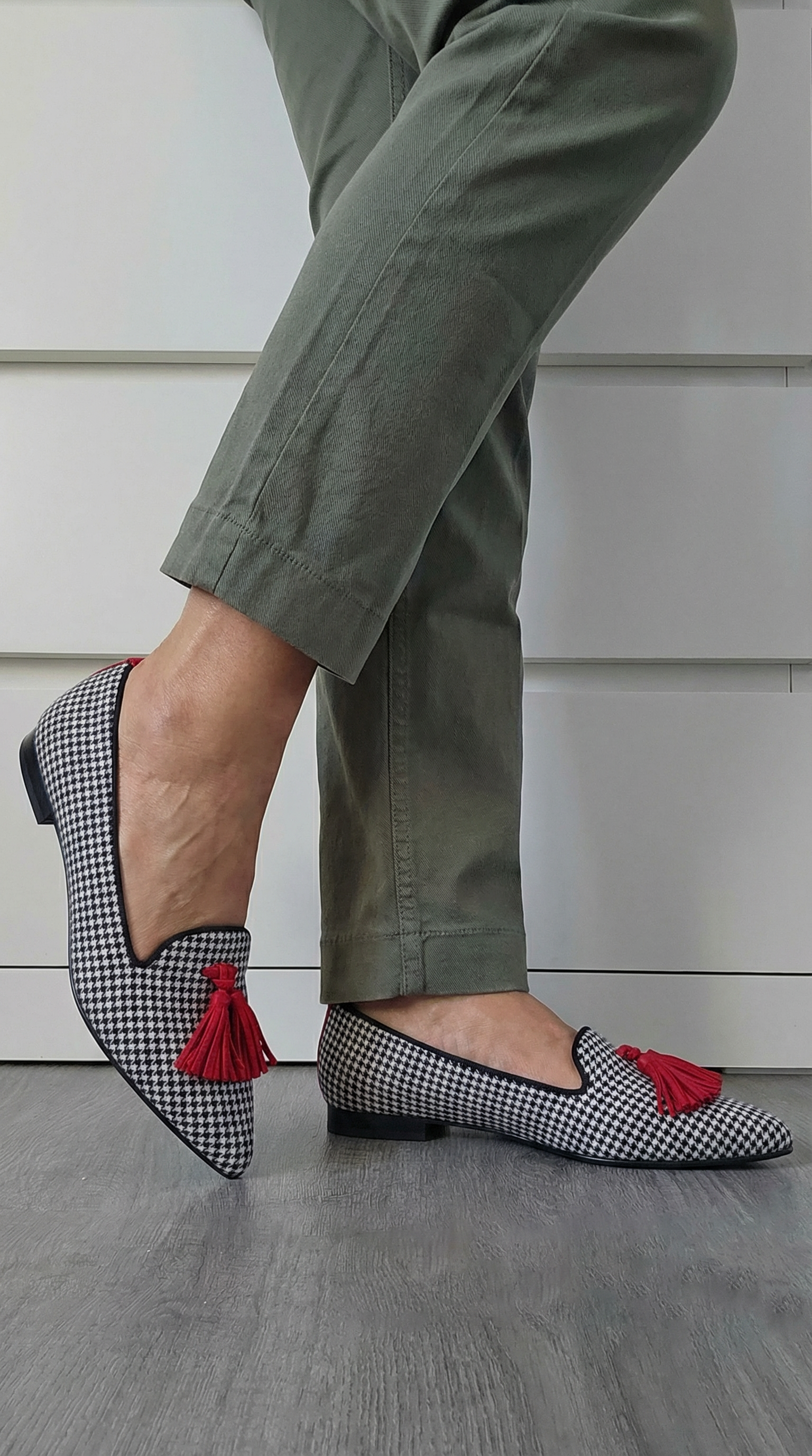 Pointed Boot with Pom Poms