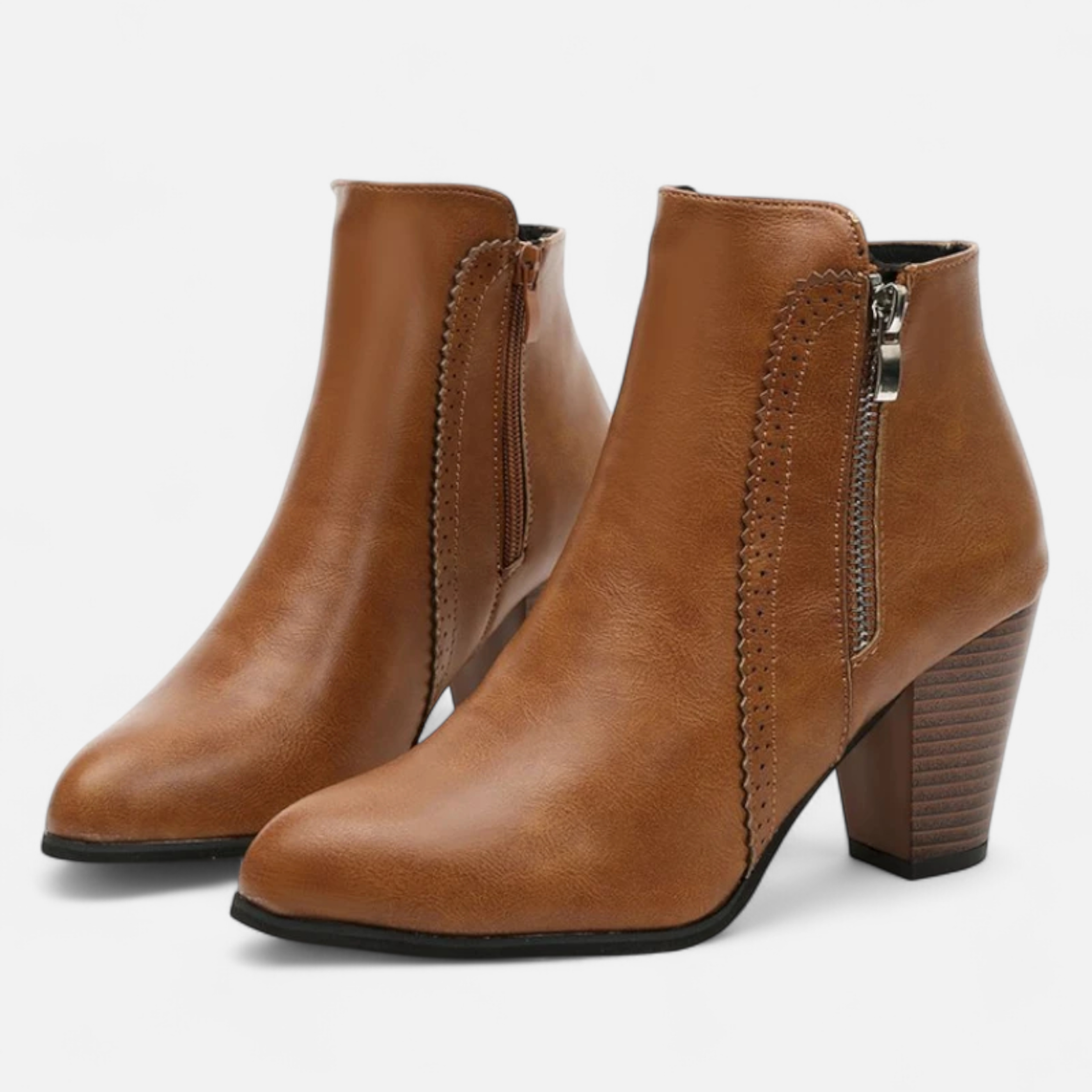 Eloan | Retro ankle boots with a heel and side zipper
