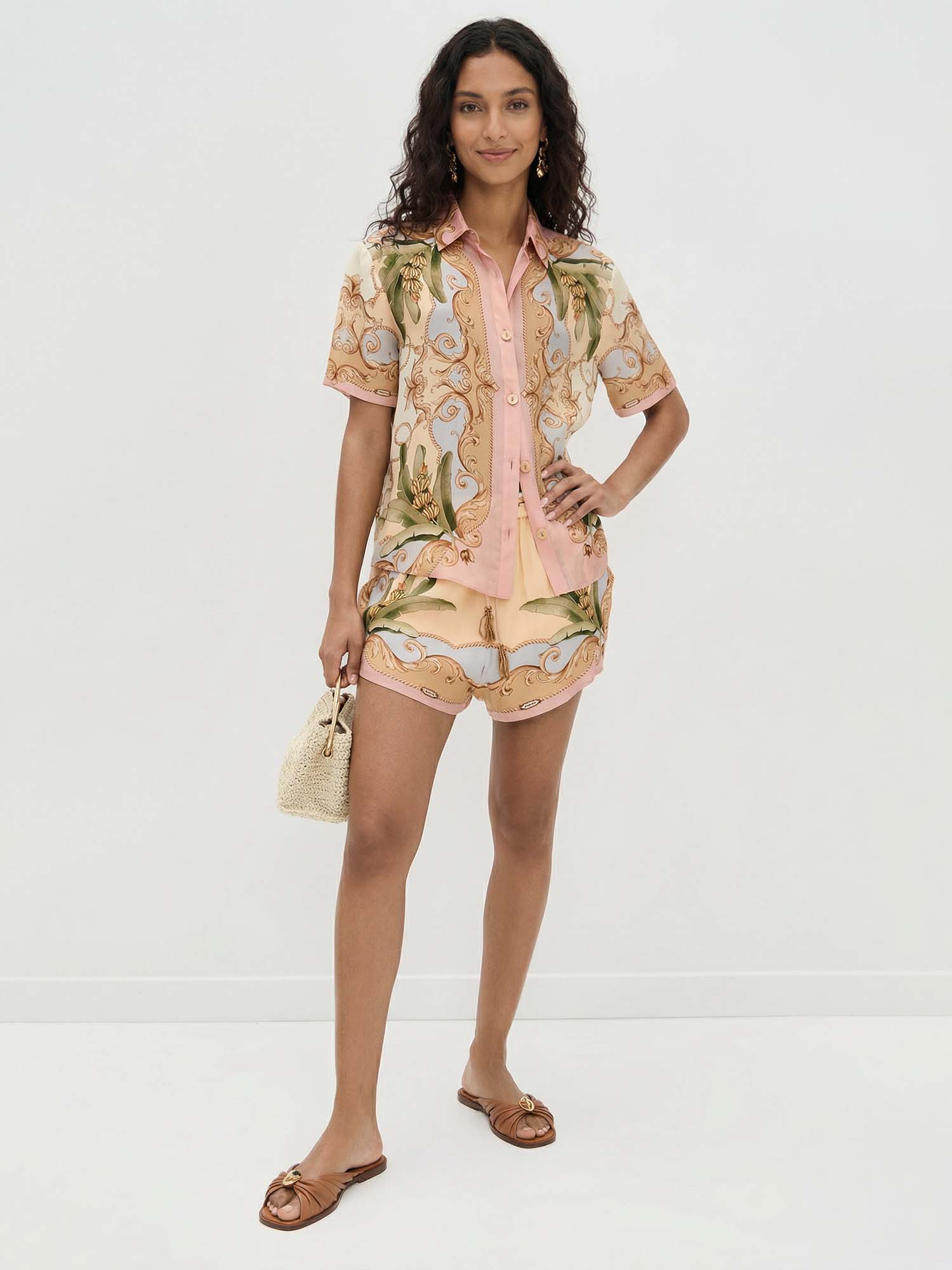Baroque style shirt and shorts set