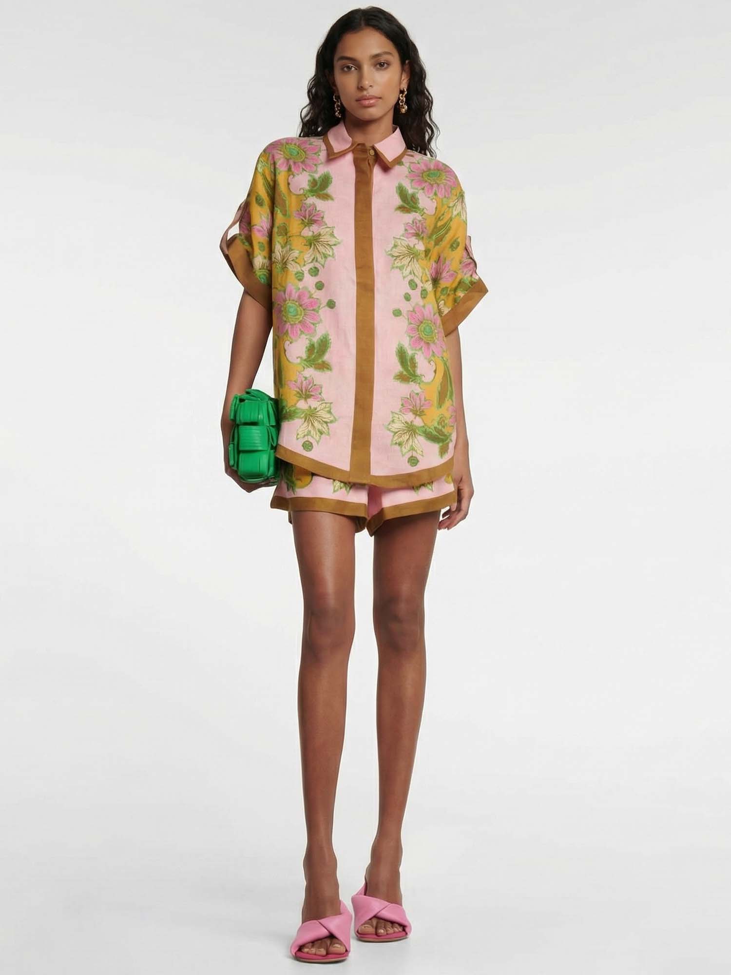 Tropical shirt and shorts set