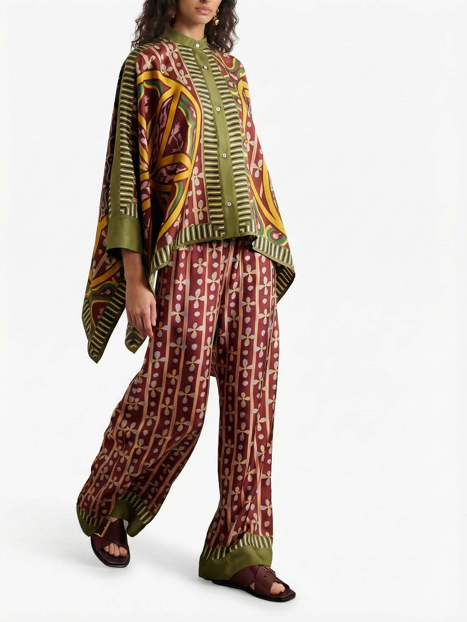 Boho Graphic Wide-Leg Pants