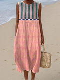 Lily | Pastel Striped Midi Dress