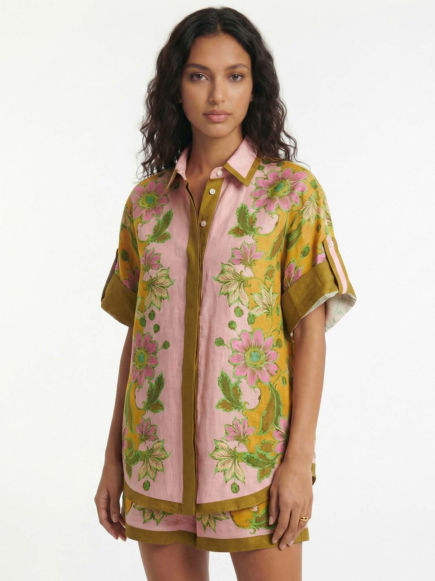 Tropical shirt and shorts set