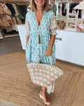 Modena - Printed Casual Dress with V-Neck