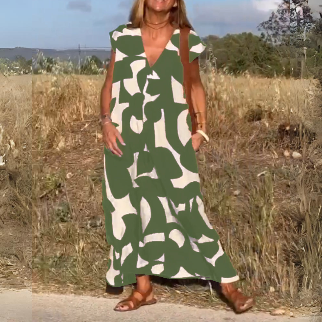 ELENA | Printed V-Neck Dress