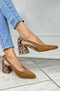 Leopard Print Slingback Shoes