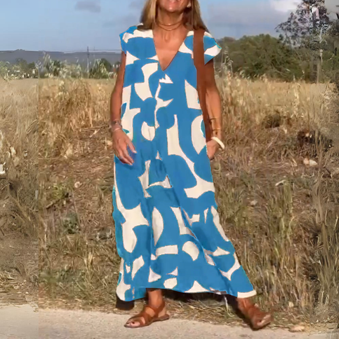 ELENA | Printed V-Neck Dress