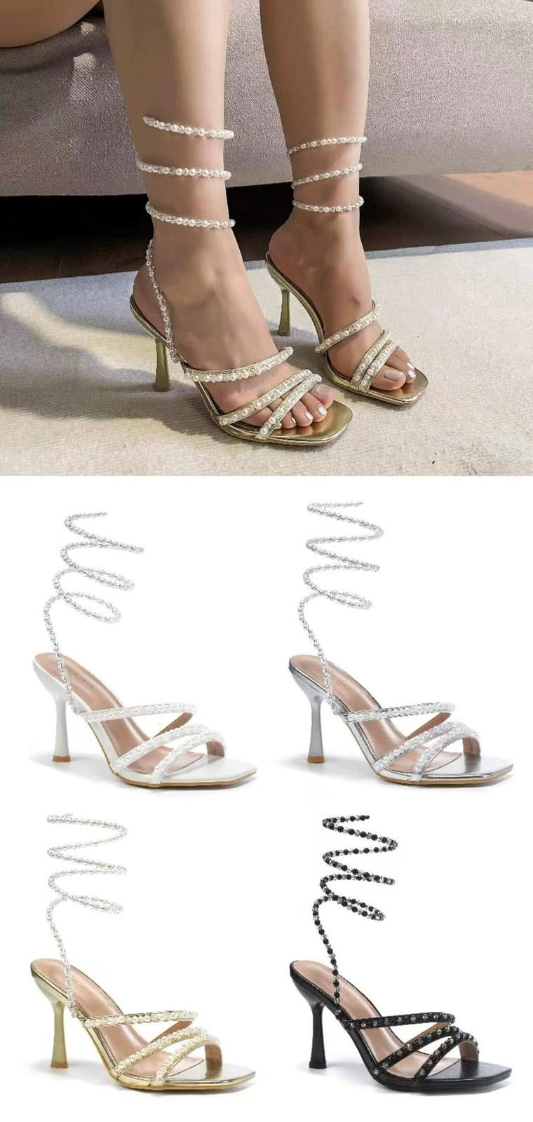 Pearl Spiral Sandal