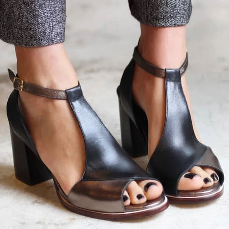 Elegant low-heeled sandals