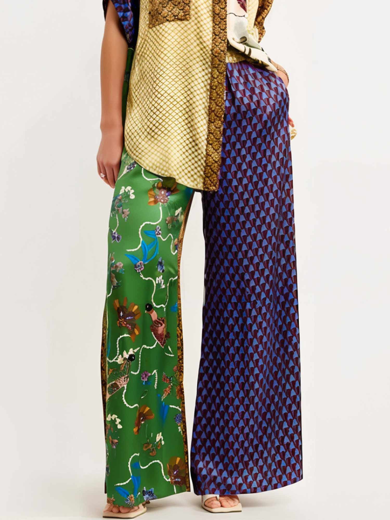 Bardot-song wide contrast trousers