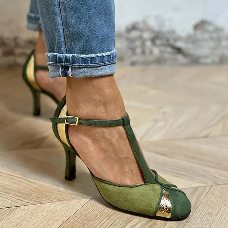 High-heeled court shoes