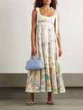 Cream elegant sandal dresses with delicate straps