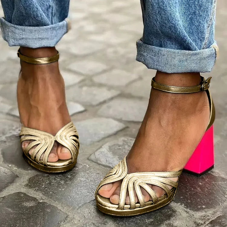 Contrast-heel sandals