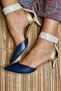 Two-tone slingback with an elegant heel