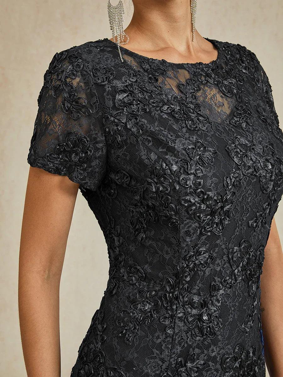שמלות A-Line ברוזטות תחרה עם קישוטים של פאייטים