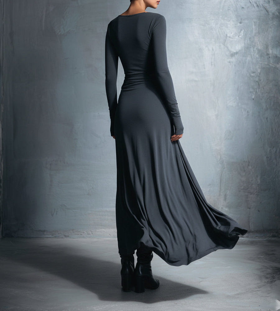 Alba - Long dress with side tie