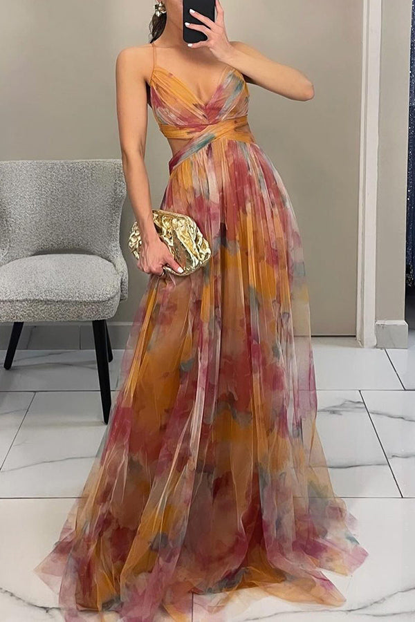 Alina - Trendy V-Neck Long Dress for Women