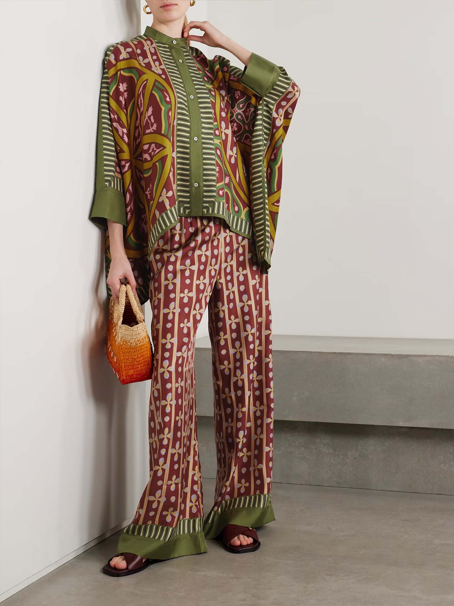 Boho Graphic Wide-Leg Pants