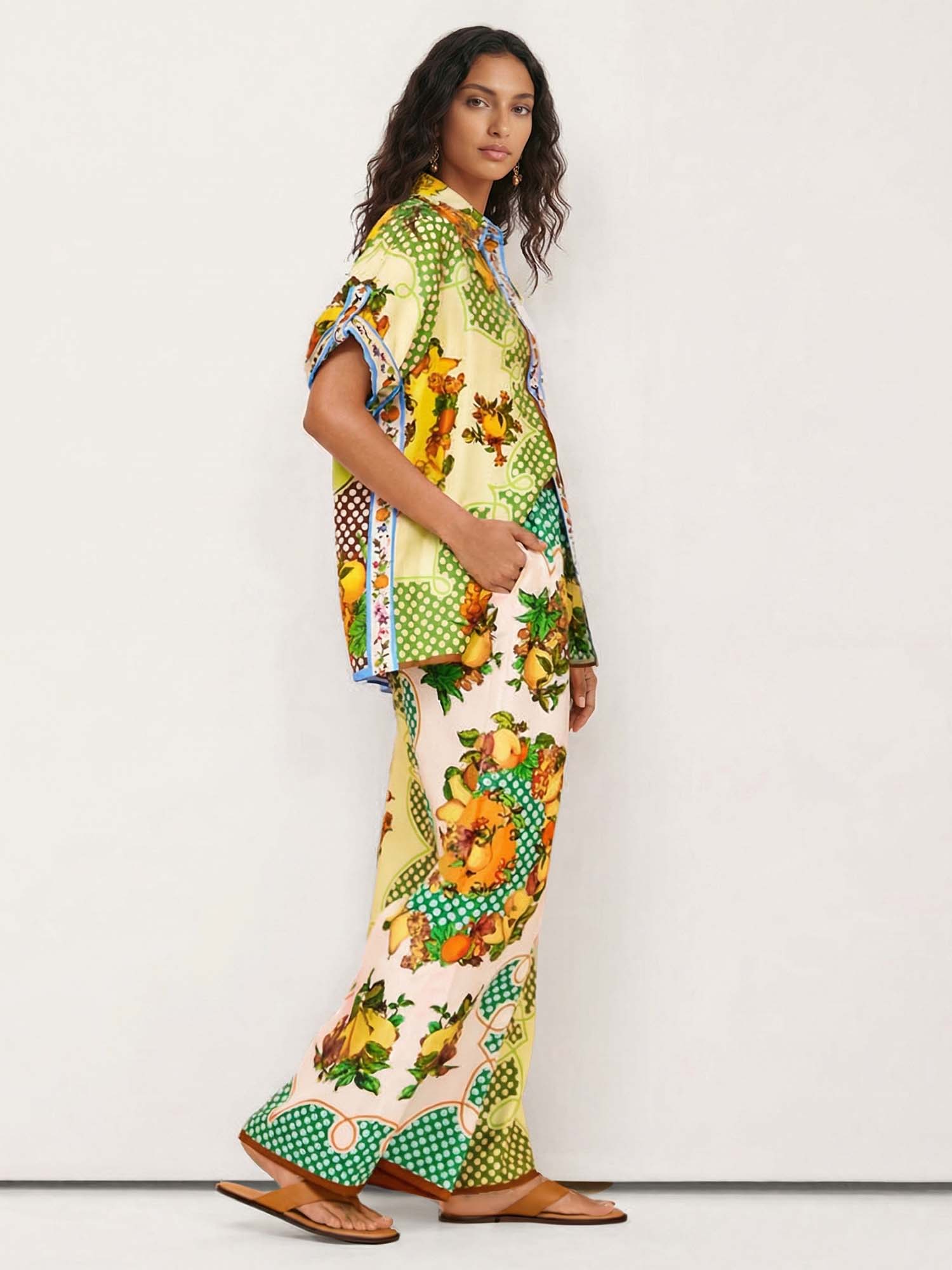Multi-colored Retro Graffiti Lemon Pants