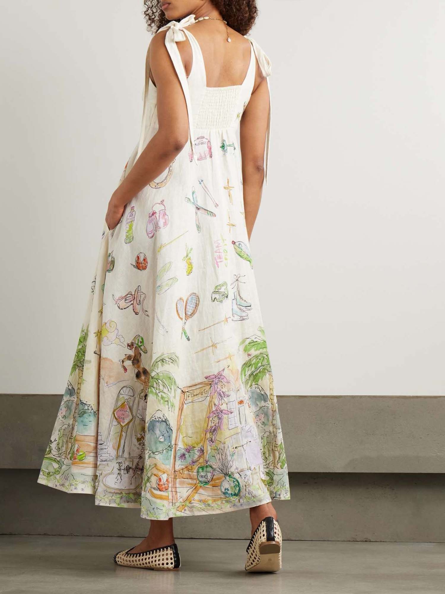 Cream elegant sandal dresses with delicate straps
