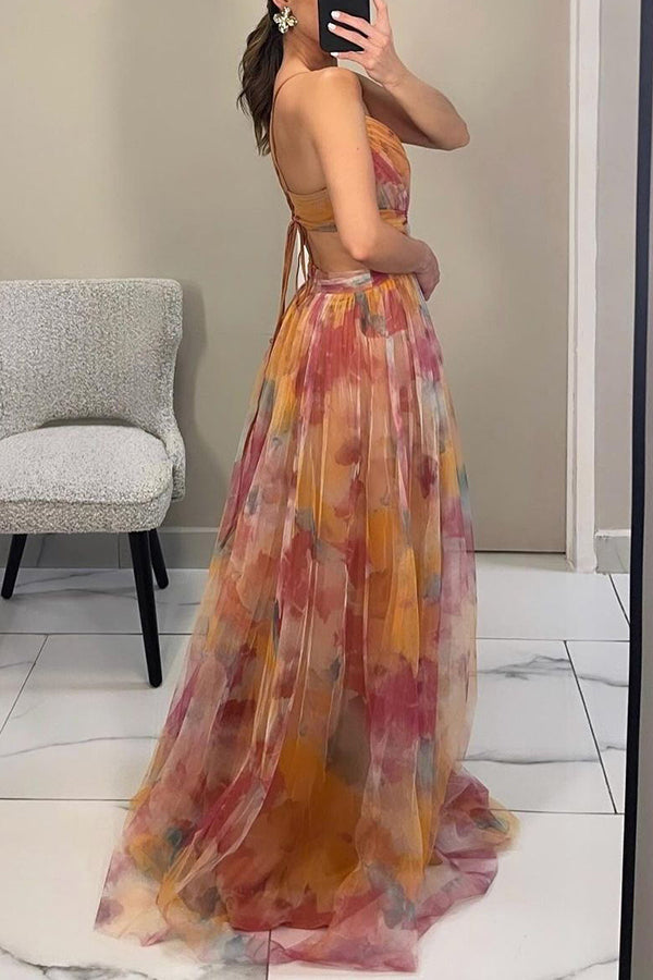 Alina - Trendy V-Neck Long Dress for Women