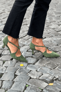Slingback sandals with a thin strap