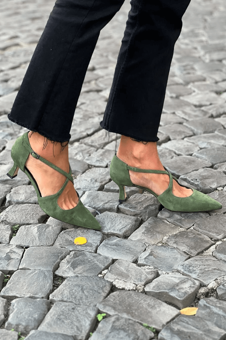 Slingback sandals with a thin strap