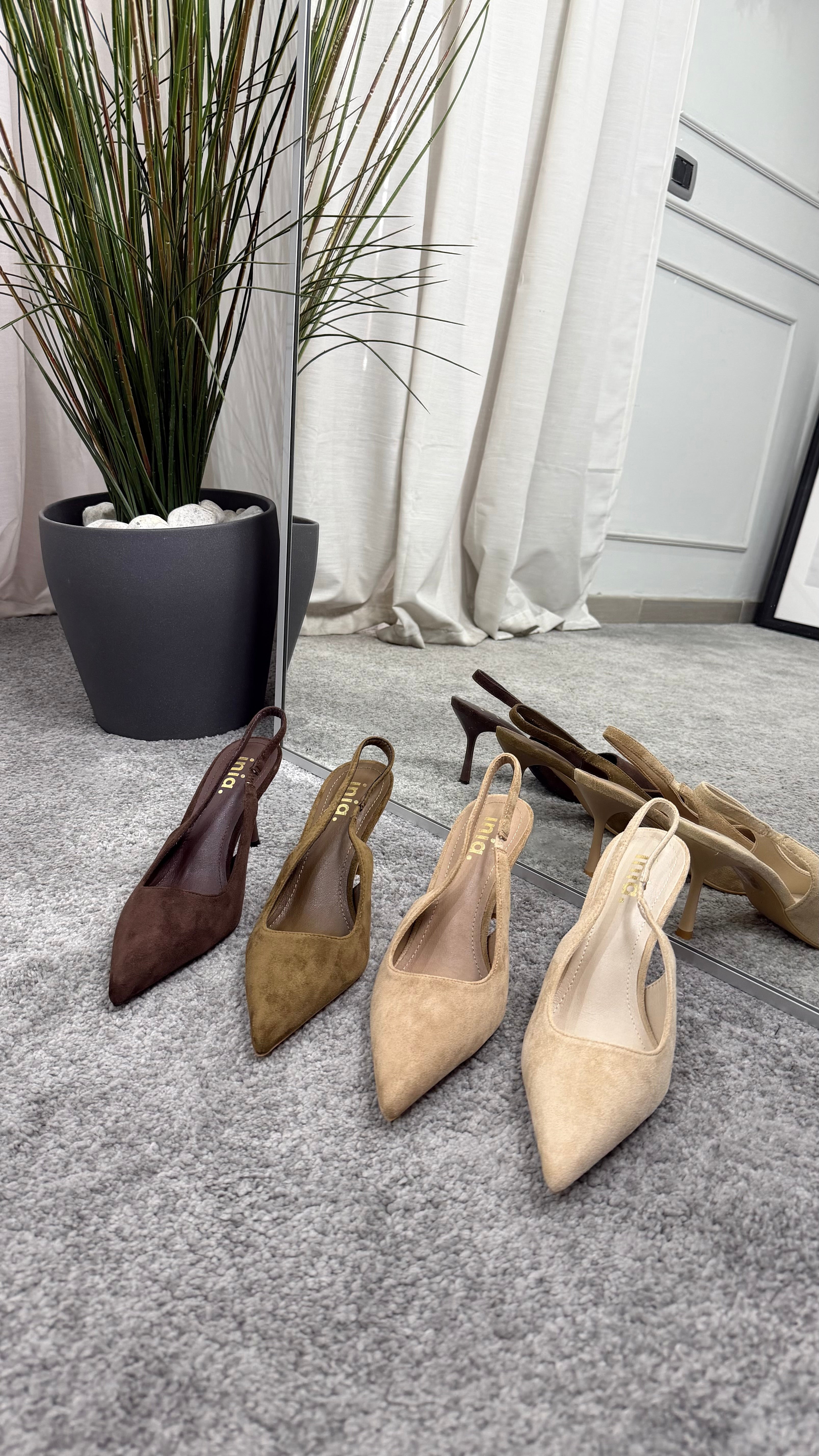 Slingback Scamosciata 8 cm