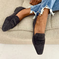 Elegant square-toe loafer shoes