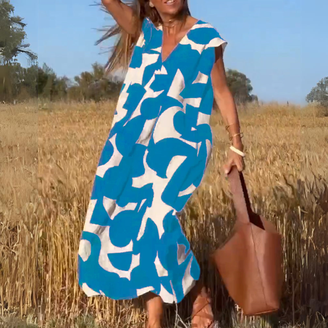 ELENA | Printed V-Neck Dress