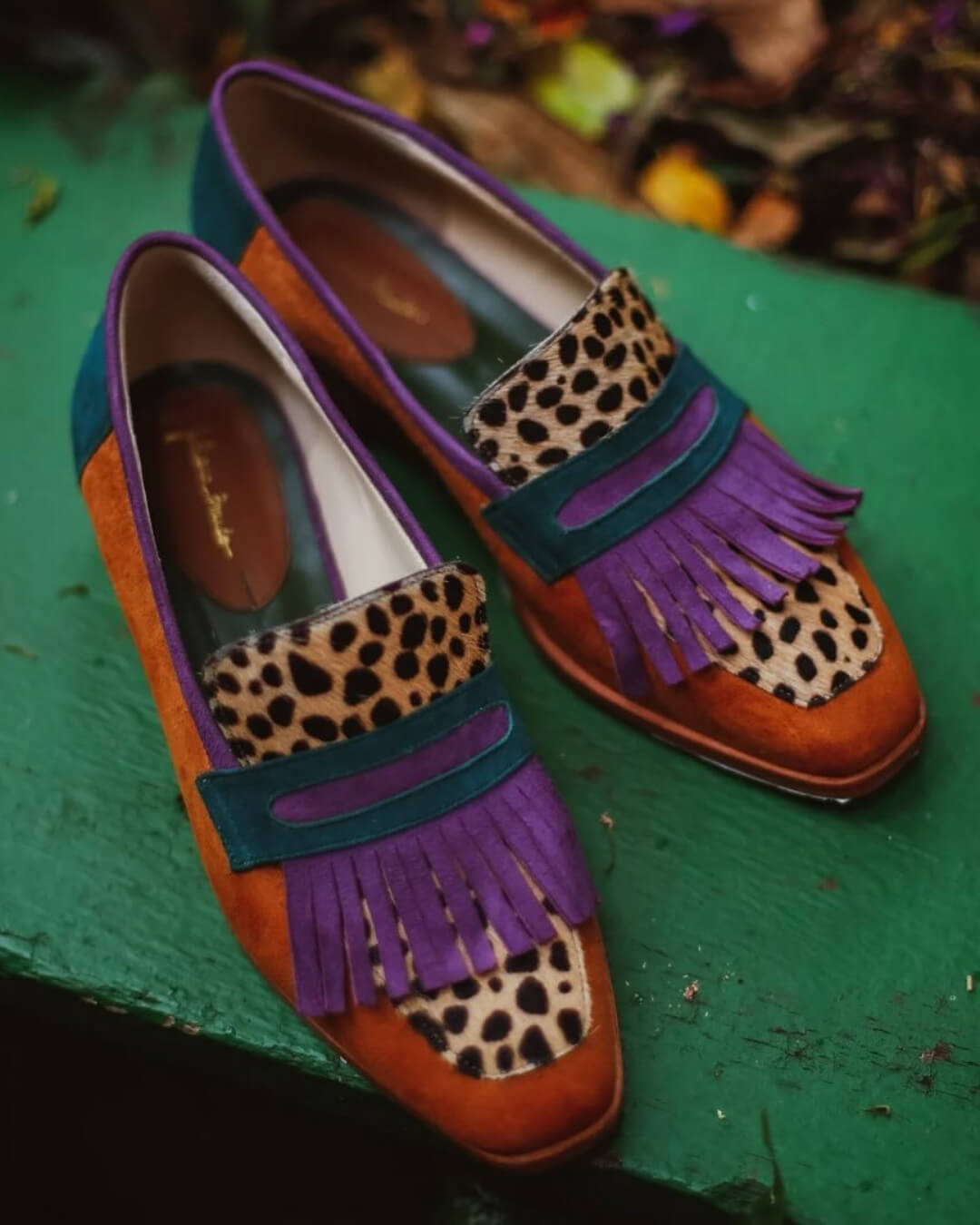 Boots with sequins and animal print