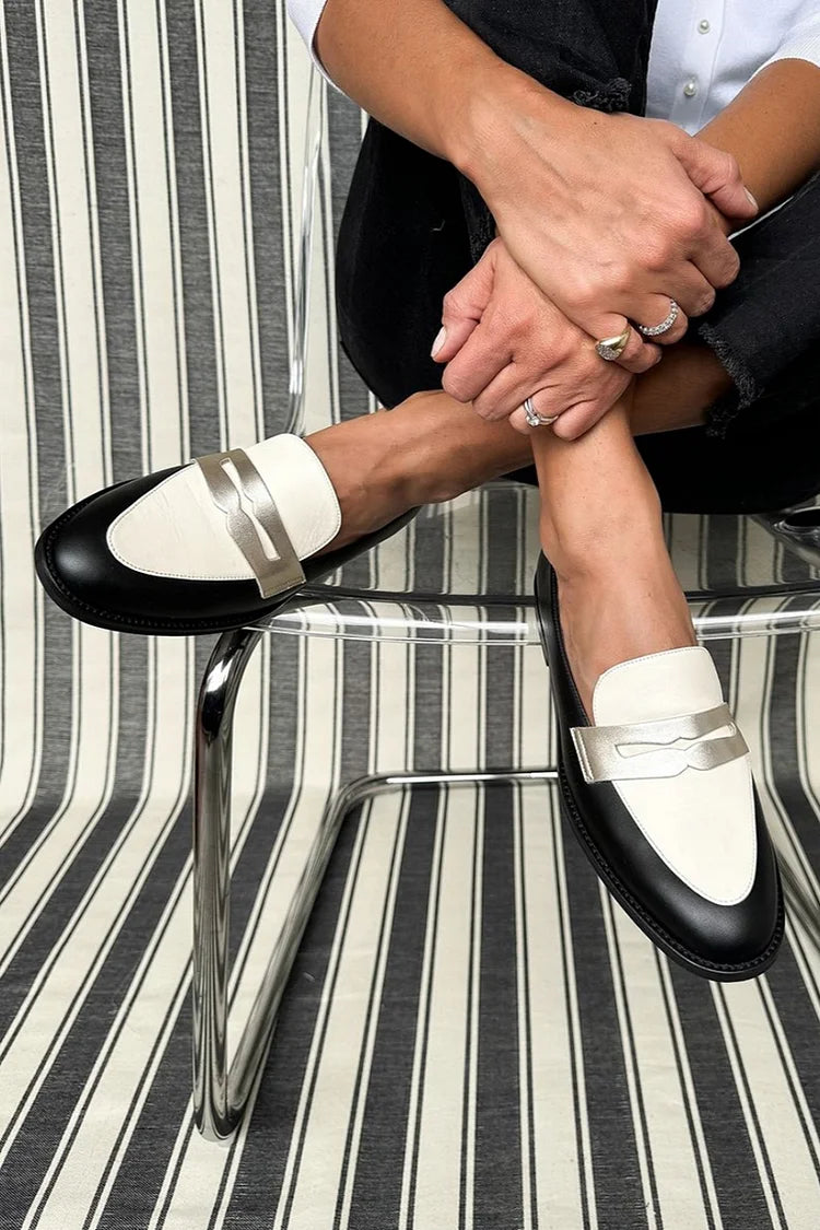 Colorful Loafer Boots with Metallic Details