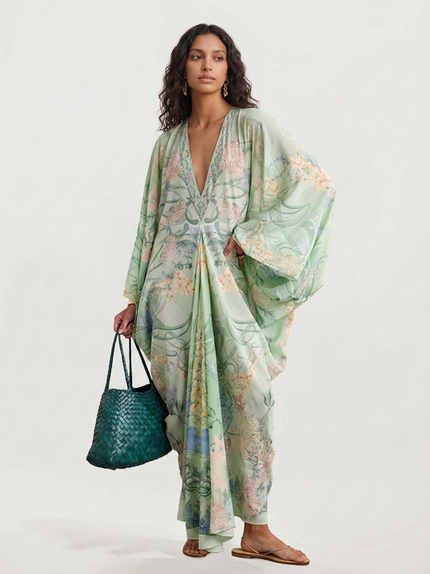 Green Floral Maxi Dresses