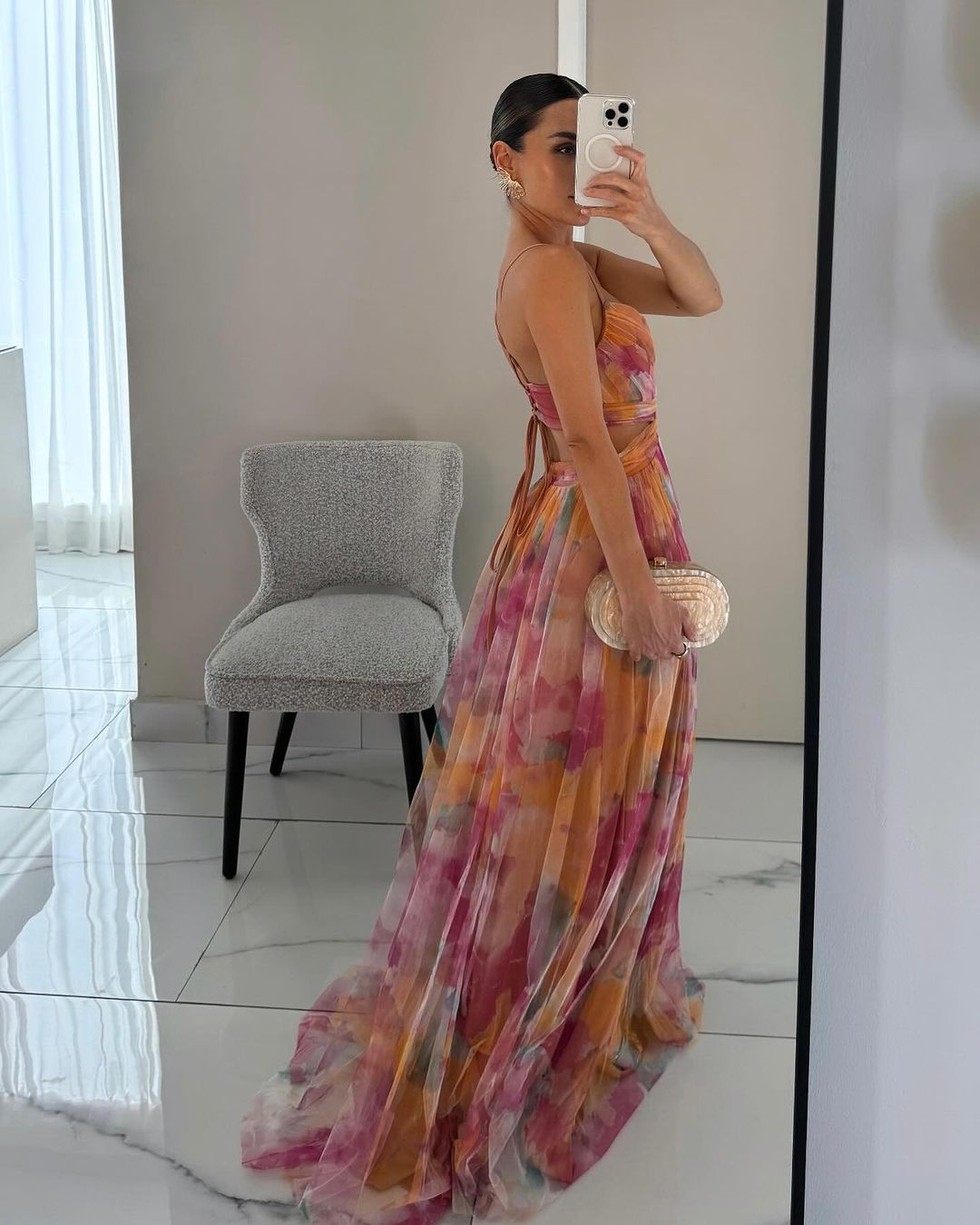 Alina - Trendy V-Neck Long Dress for Women
