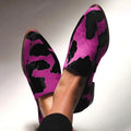 Modern Loafer Boots with Animal Print