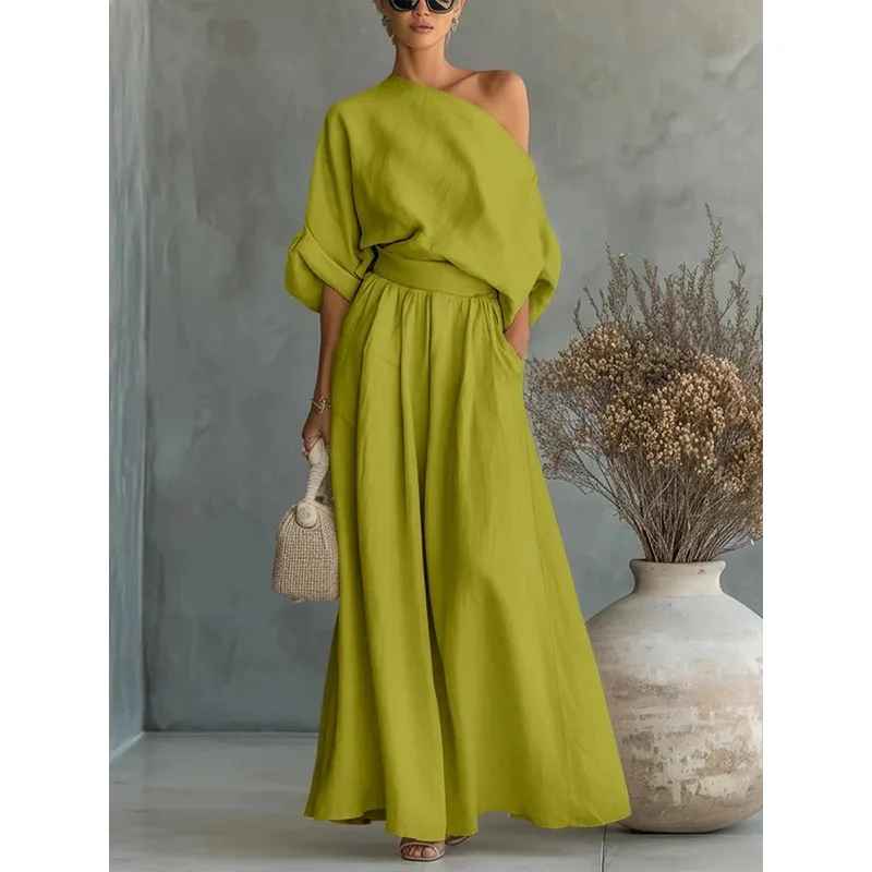 Lissa | Soft Off-the-Shoulder Top and Skinny Pants Set