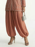 Embroidered terracotta trousers
