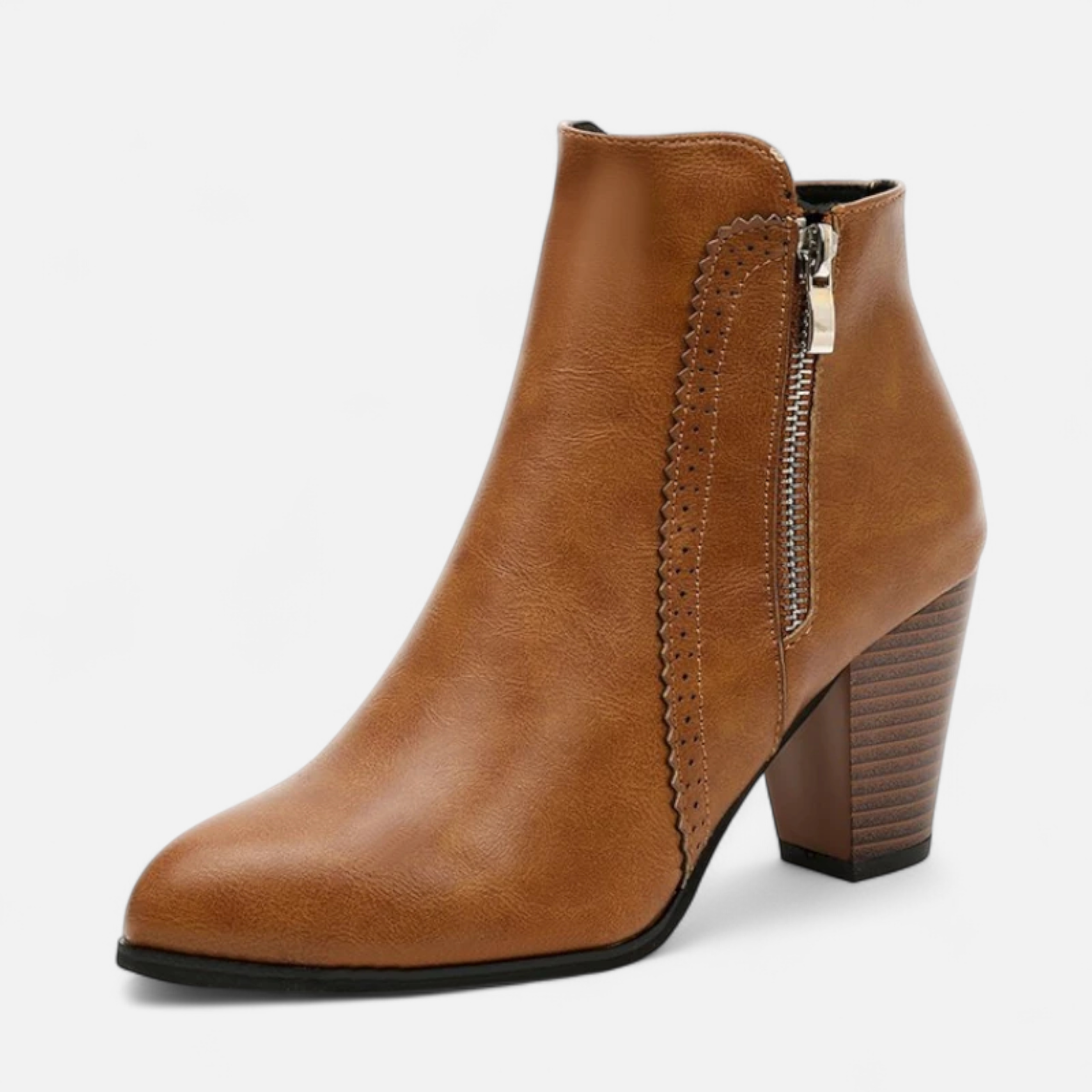 Eloan | Retro ankle boots with a heel and side zipper