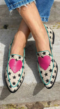 Heart-patterned loafer