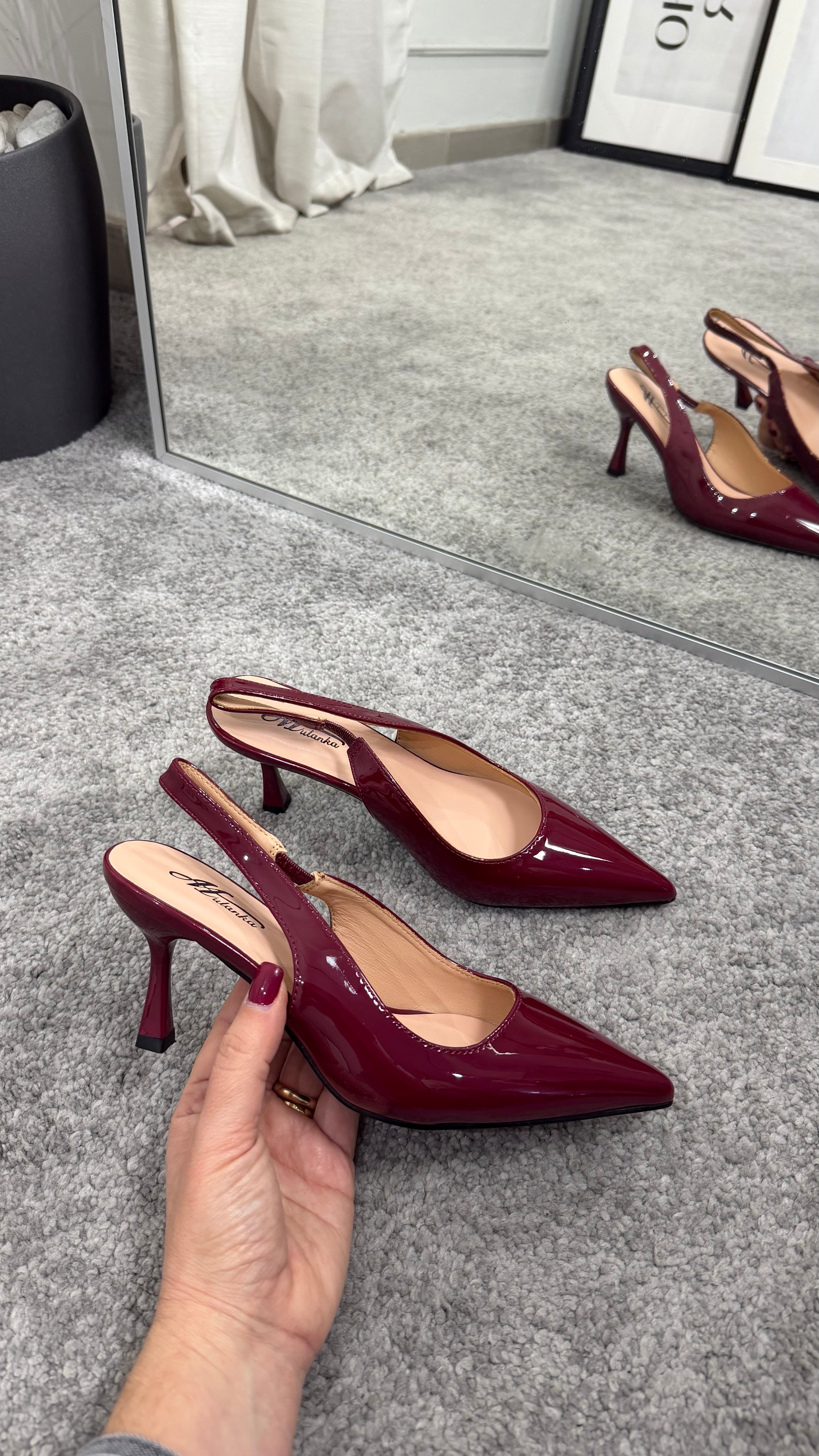 Varnish Slingback Bordeaux